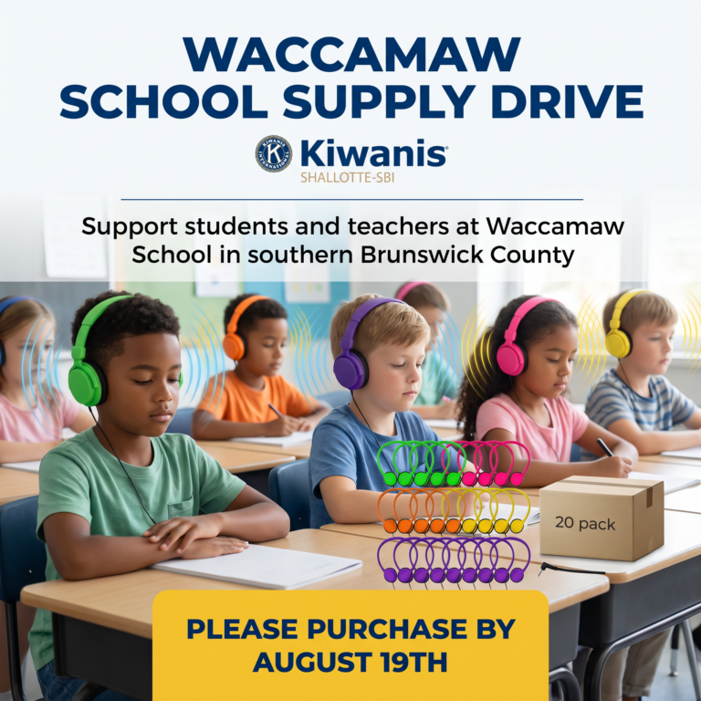 Waccamaw School Supply Drive Sponsored by Kiwanis Shallotte-SBI